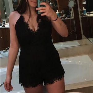 Black Lace Formal Romper